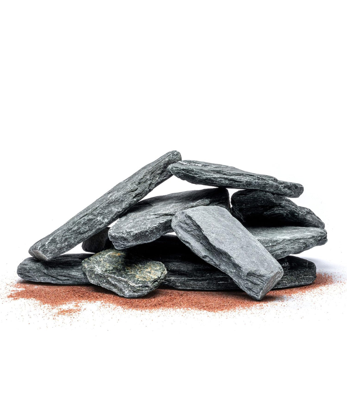 Natural Slate Stone for Aquariums, Fish Tanks, Terrariums, Aquascaping and Amphibian Enclosures, Mix of Large and Medium Size Rocks - by SubstateSource (5 Pounds, Black River)