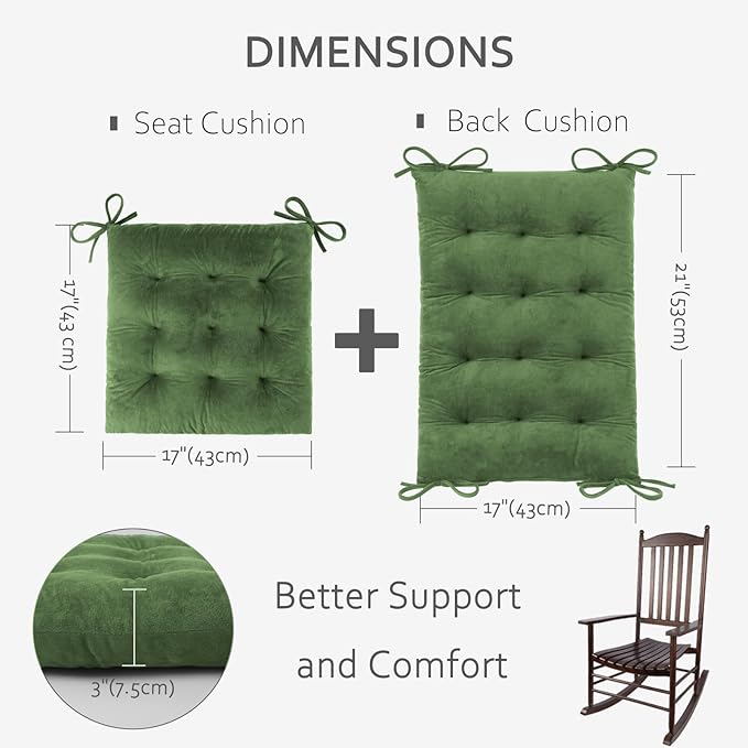 ELFJOY Rocking Chair Cushion Large Rocking Chair Pads
