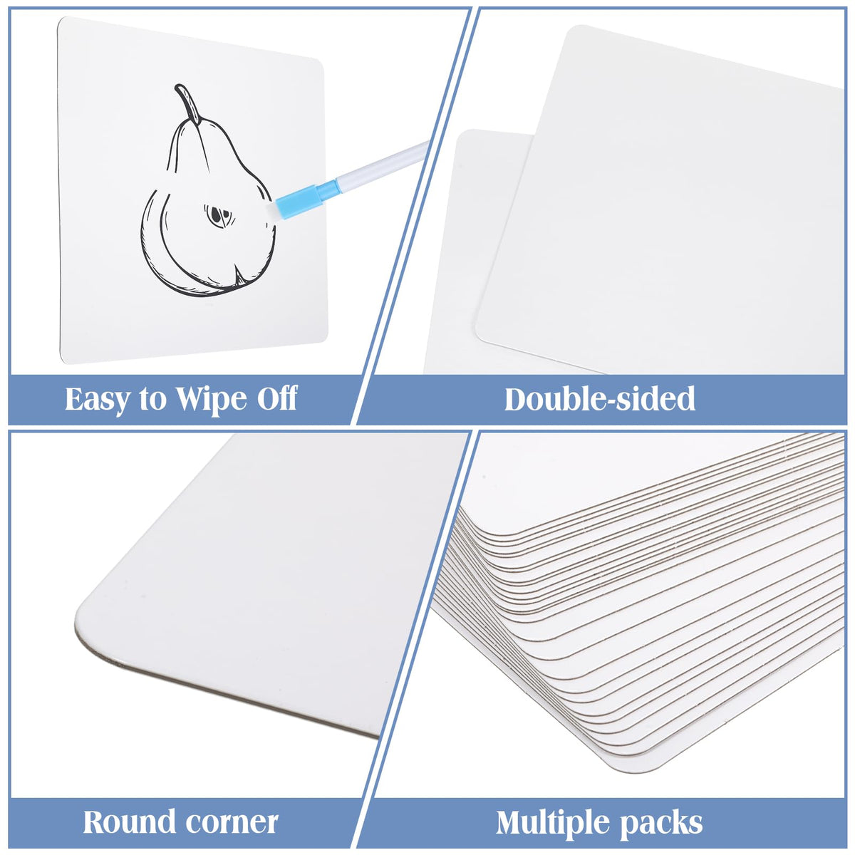 Fulmoon Dry Erase Lapboard Set with Markers Dry Erase Boards Classroom Pack Small White Board 9"X12" Mini Double Sided Whiteboard Set Lapboards for School Supplies(50 Pcs)