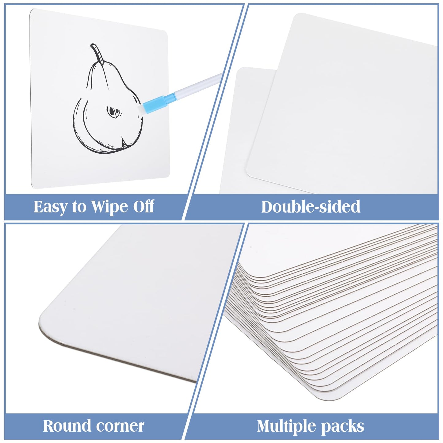 Fulmoon Dry Erase Lapboard Set with Markers Dry Erase Boards Classroom Pack Small White Board 9"X12" Mini Double Sided Whiteboard Set Lapboards for School Supplies(150 Pcs)