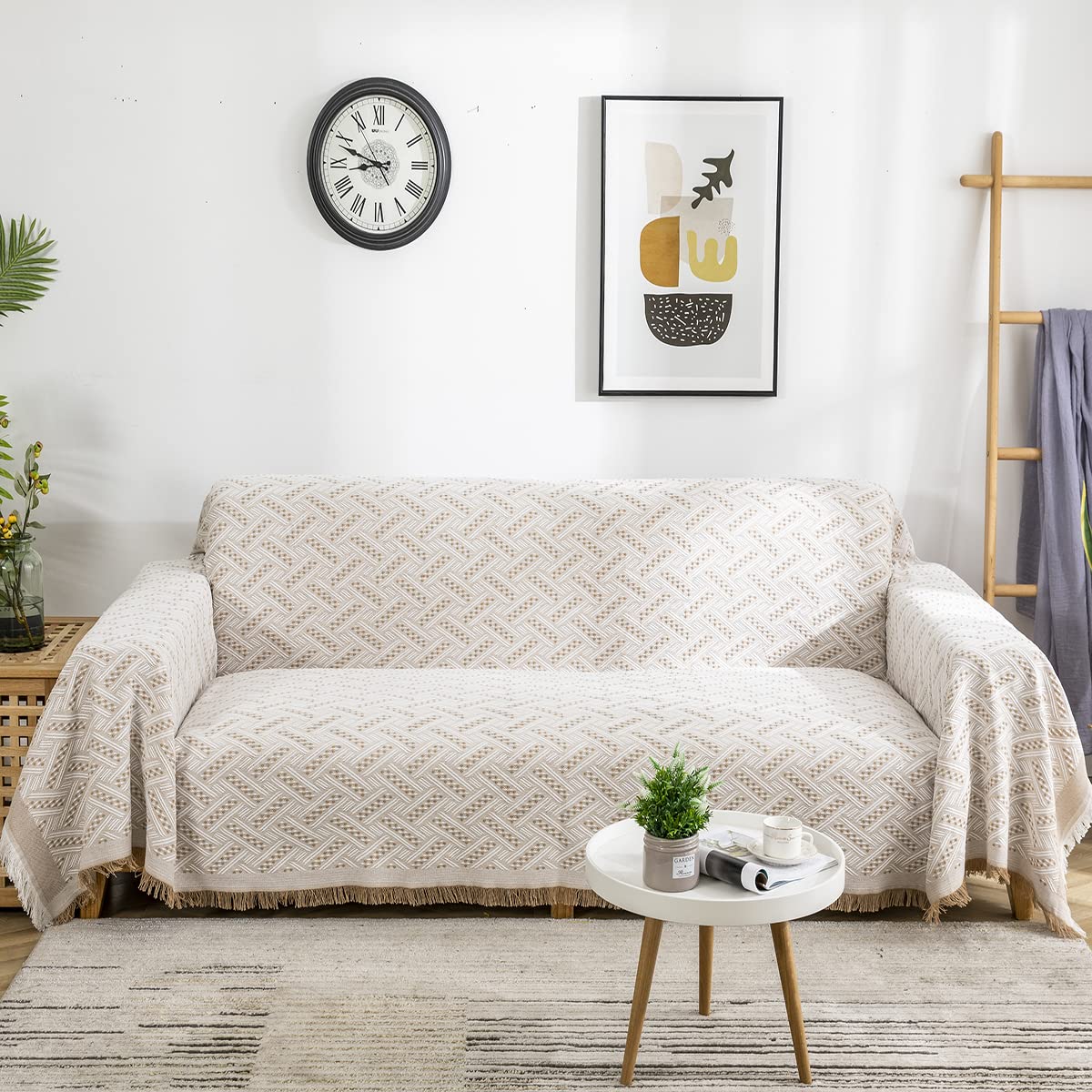 AIVIA Couch Cover Sheet Blanket, Oversized Reversible Slipcover for 3-4 Cushion High Backed Backrest Sofa, Extra Large Furniture Decoration Covers Sofa Slipcovers, L Shape U-Shaped Sectional Protector