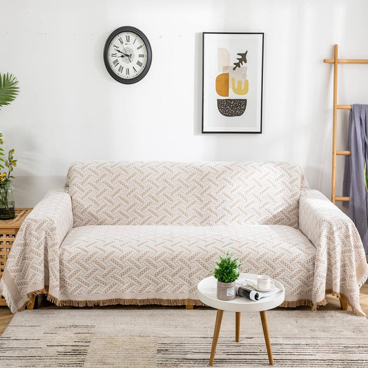 AIVIA Couch Cover Sheet Blanket, Oversized Reversible Slipcover for 3-4 Cushion High Backed Backrest Sofa, Extra Large Furniture Decoration Covers Sofa Slipcovers, L Shape U-Shaped Sectional Protector