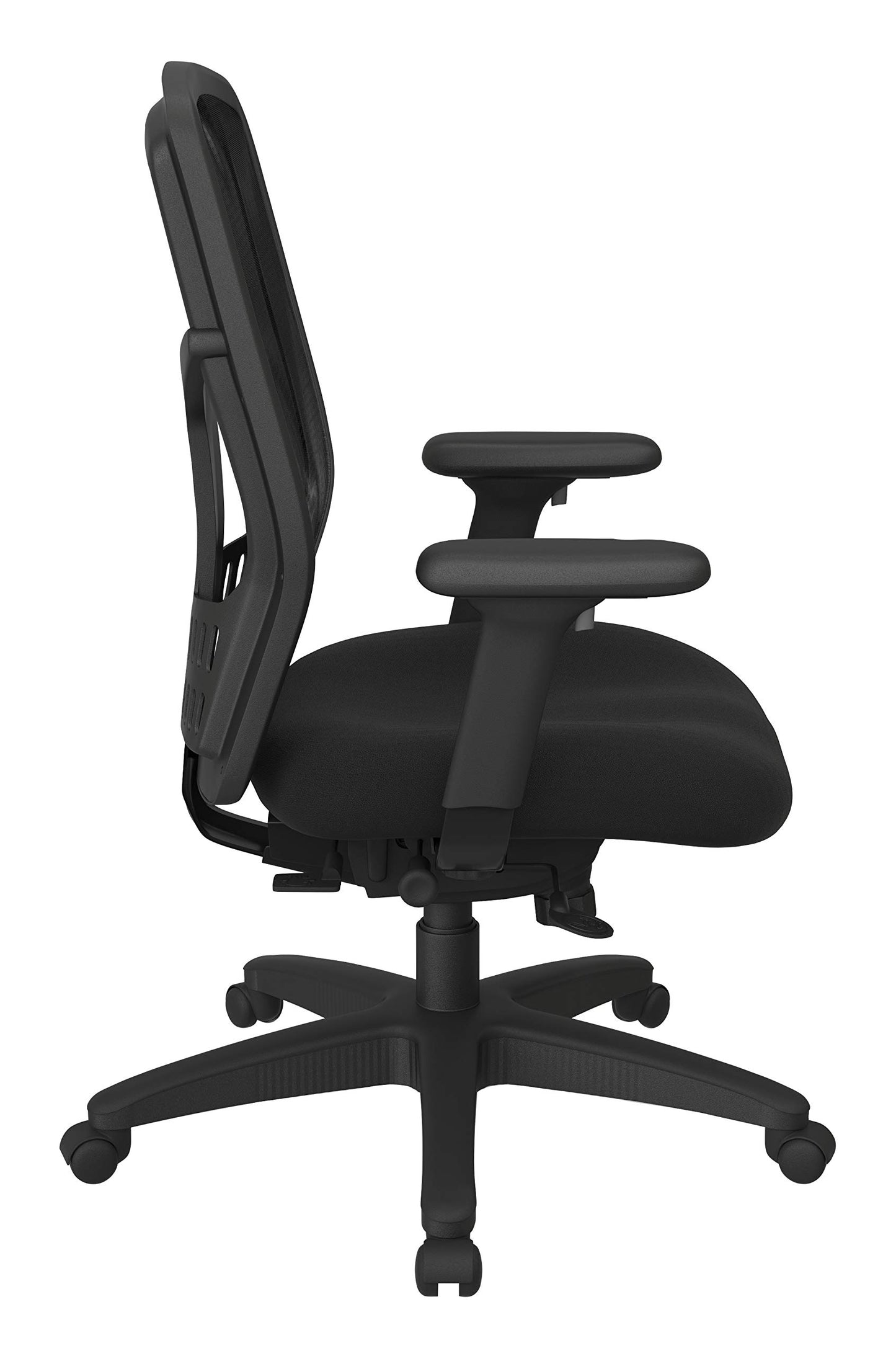 Office Star ProGrid High Back Manager's with Adjustable Seat Height, 2-to-1 Synchro Tilt Control and Seat Slider, Icon Black Fabric