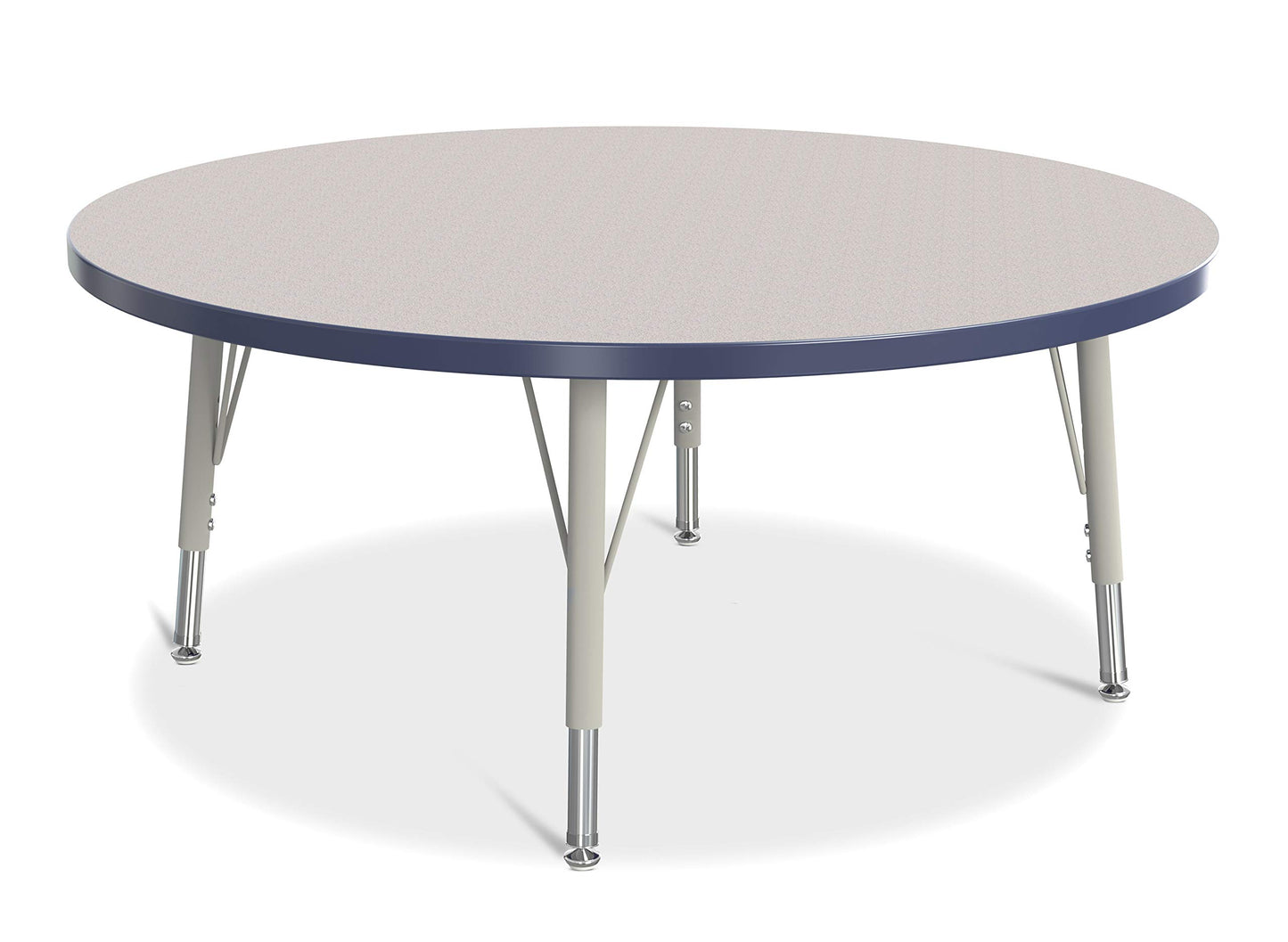 Jonti-Craft Berries 6468JCE112 Round Activity Table, E-Height (15"-24" Adjustable Height), 42" Diameter, Gray/Navy/Gray