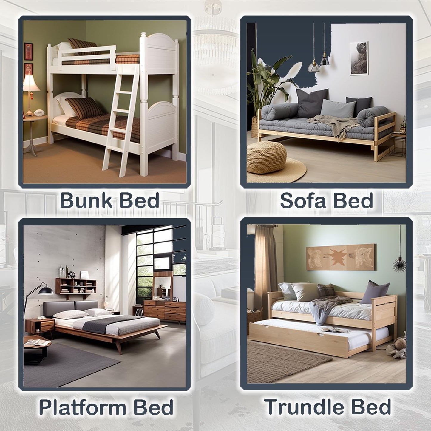 Bunkie Board, 6mm Thin, Queen Size (60 x 76 in) Heavy Duty Bed Panels Foldable Box Spring, Bed Support Slats under Mattress | Modular Portability Design, Easy Setup, Foldable, Low-Profile Design