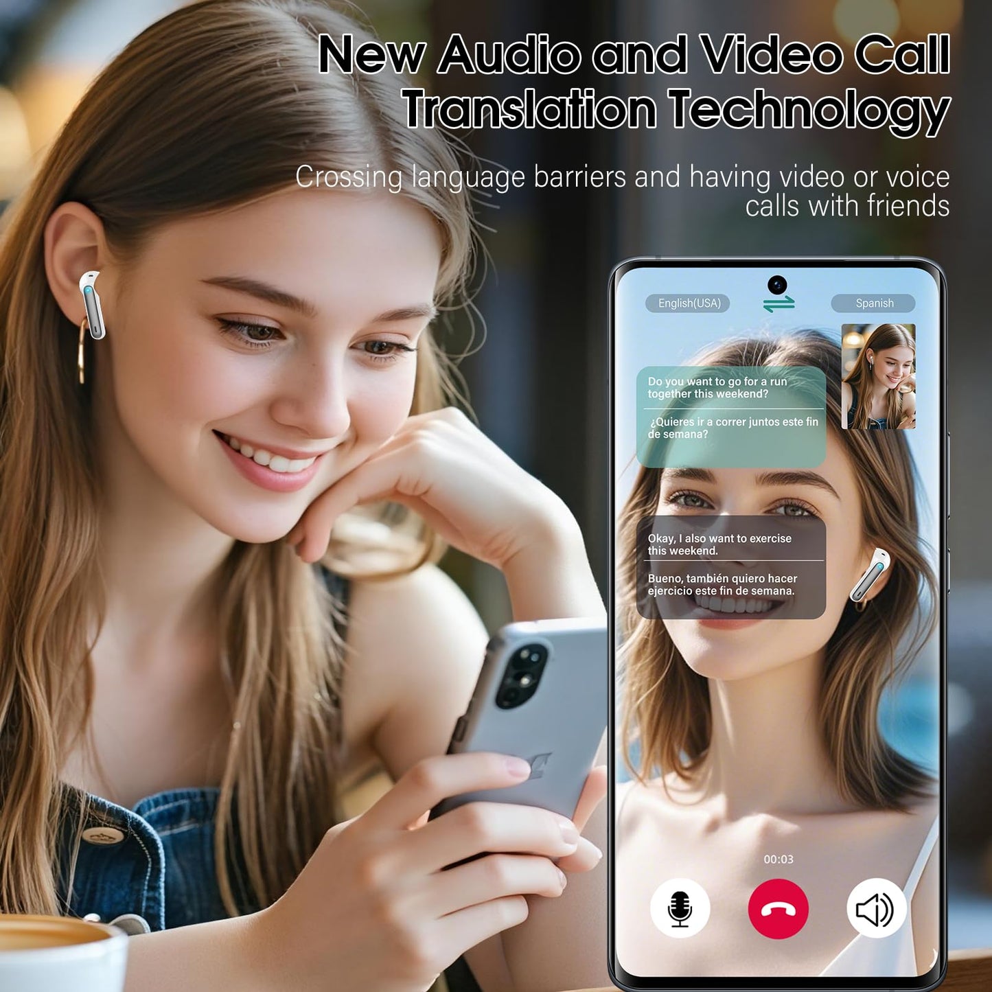 Csasan Ai Translation Earbuds Real Time,3-in-1 Buletooth 5.3 Translator Earbuds with 6 Translation Modes/164 Languages,No Subscription Required Translatior Headphones, Iron Gray