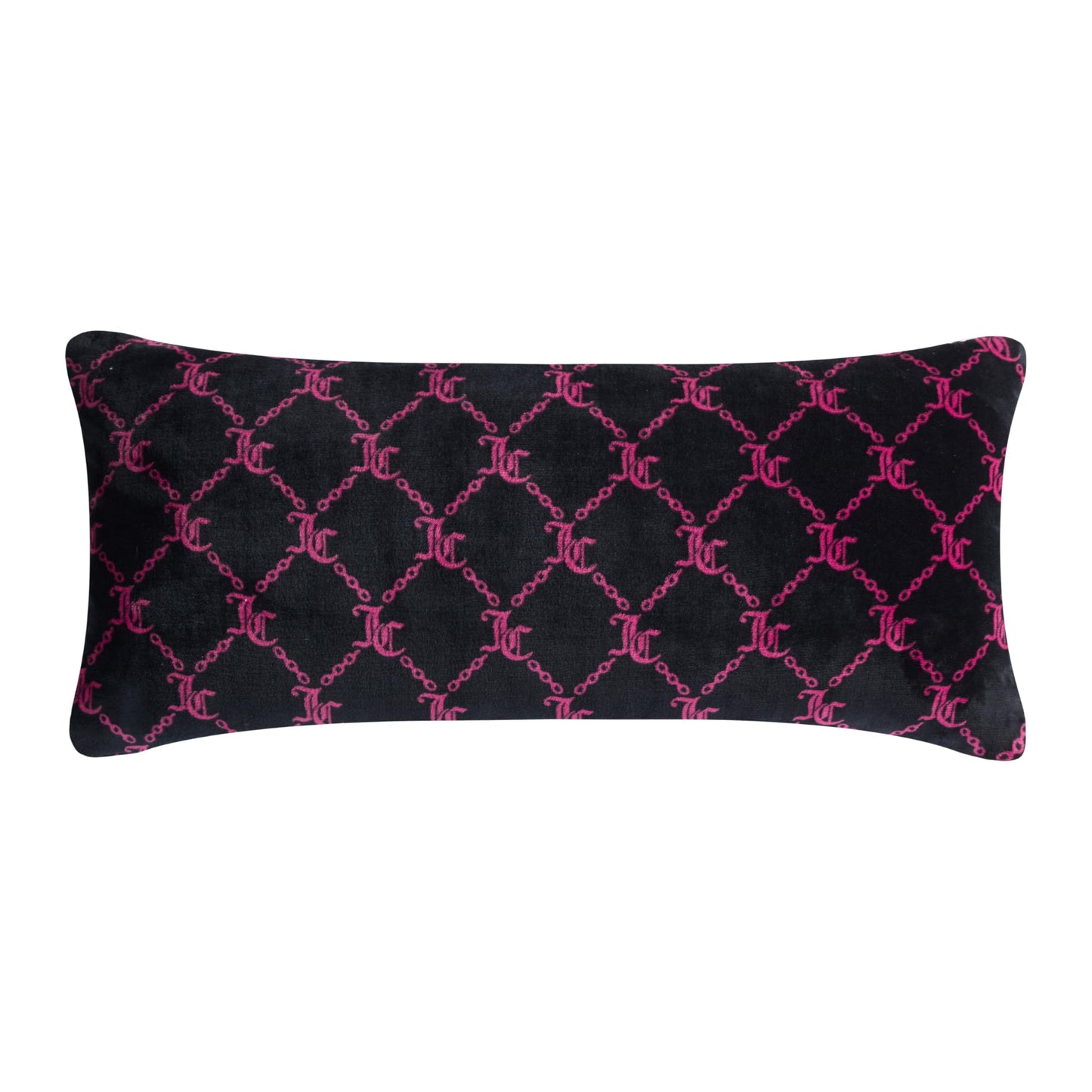 Juicy Couture 18" x 36" Plush Body Pillow, Black Lockup Lattice
