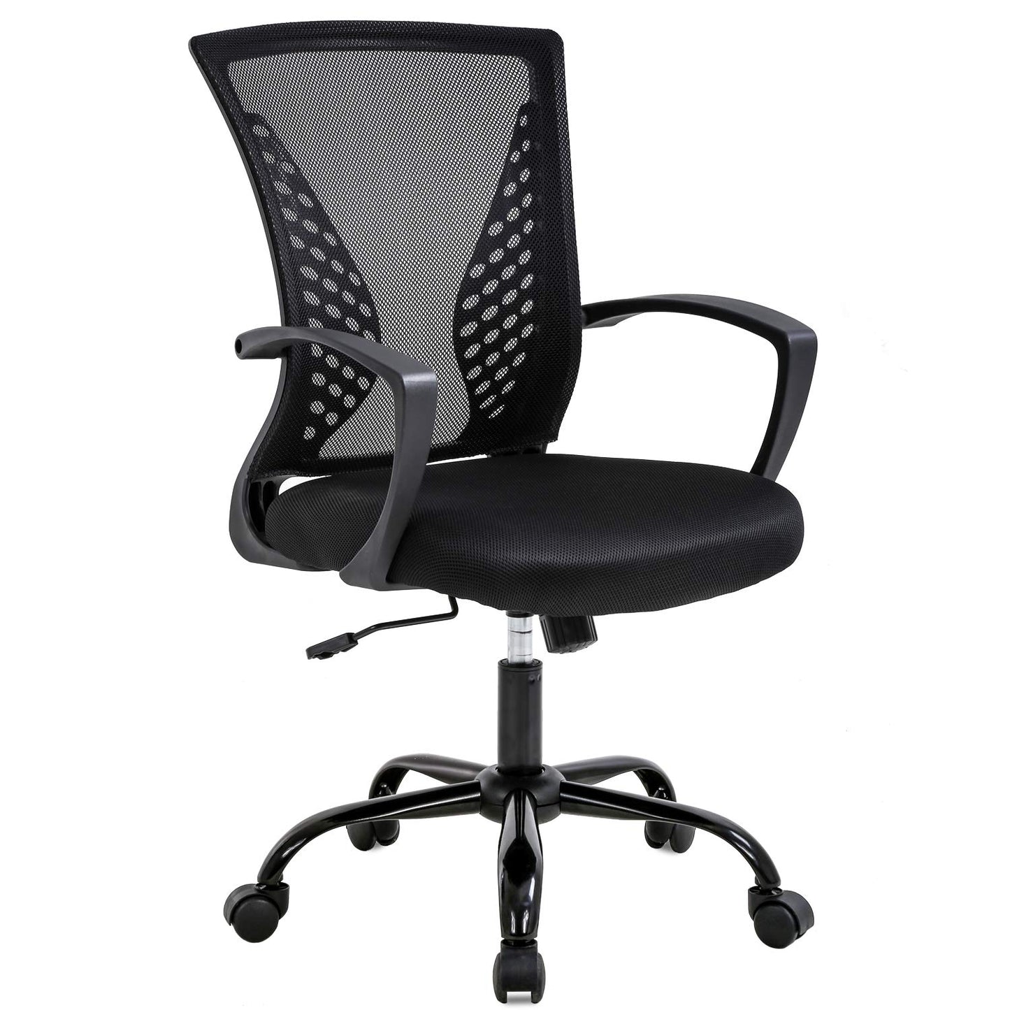 BestOffice Office Chair Ergonomic Desk Chair Mesh Computer Chair with Lumbar Support Armrest Mid Back Rolling Swivel Adjustable Task Chair for Women Adults, Black