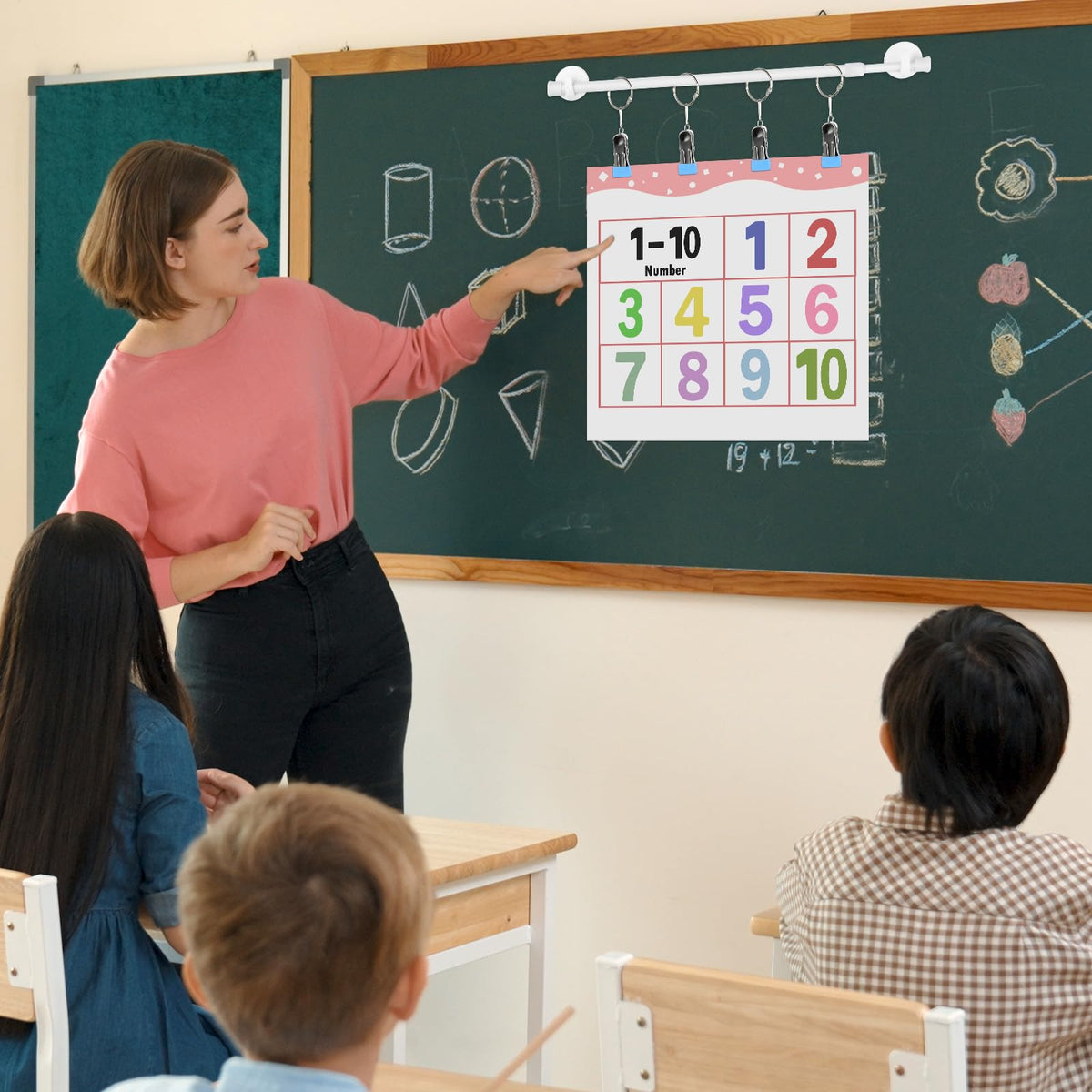 Briwooody 2 Set 16-27 Inches Adjustable Magnetic Calendar Holder Set for Wall Anchor Chart Dates Cards Holder Calendar Bulletin Board for Classroom Whiteboard Home Decoration Supplies