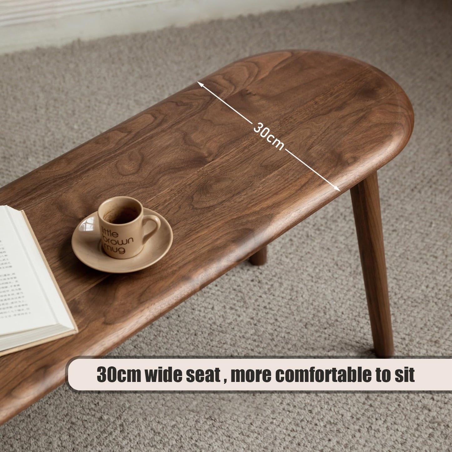 Entryway Bench,Wooden Table Bench,Solid Wood Dining Bench,Bedroom End of Bed Bench w/Rounded Corner, Outdoor Indoor Use for Patio, Park, Porch and Lawn(120 * 30 * 41cm)