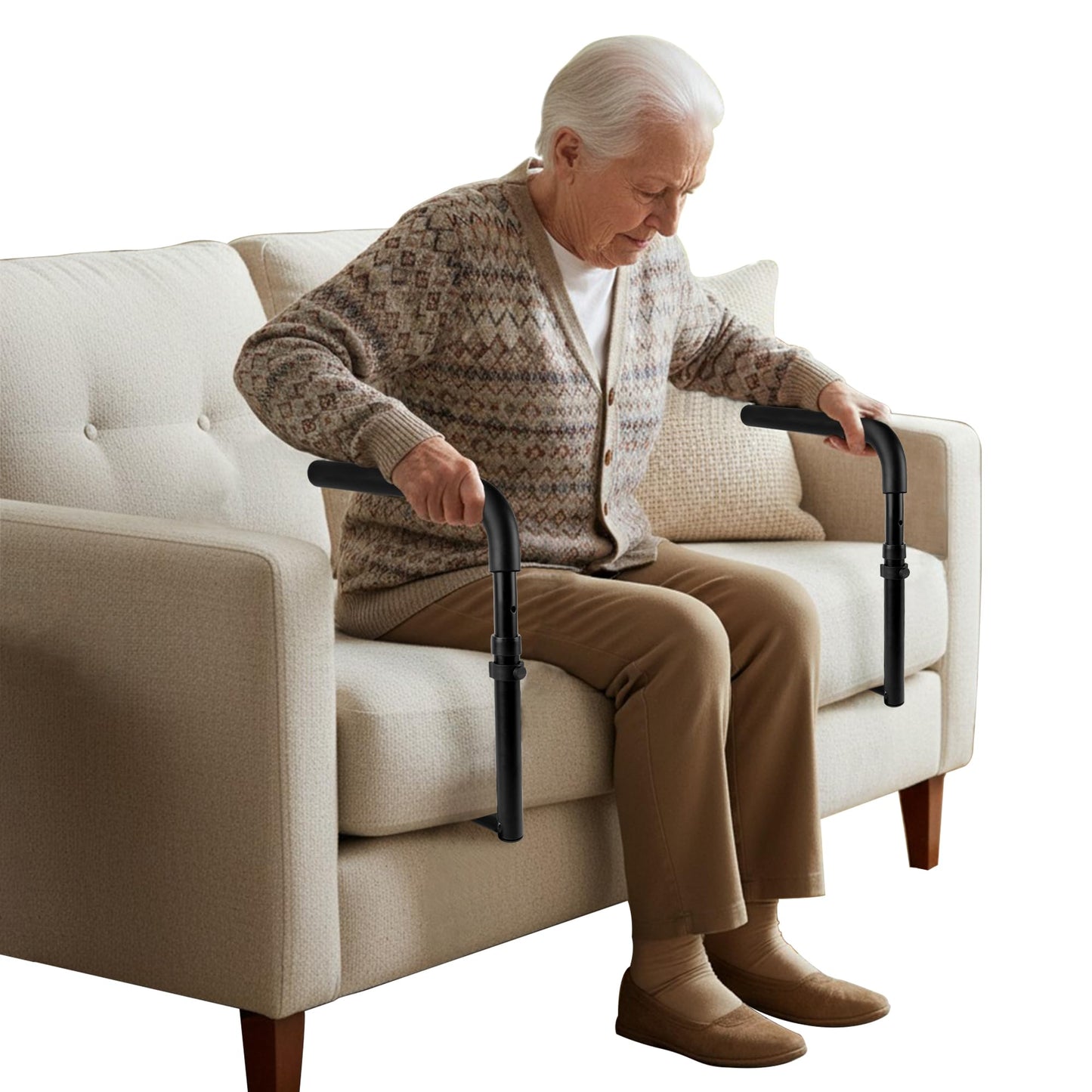 NIMOOD L1 Stand Assist Rail for Couch, Chair Stand Assist Aid for Elderly, Elderly Assistance Products, Disabled, Senior Mobility Aids Adjustable for Sit, Stand, Couch Cane, 18 in Couch Wide at Least