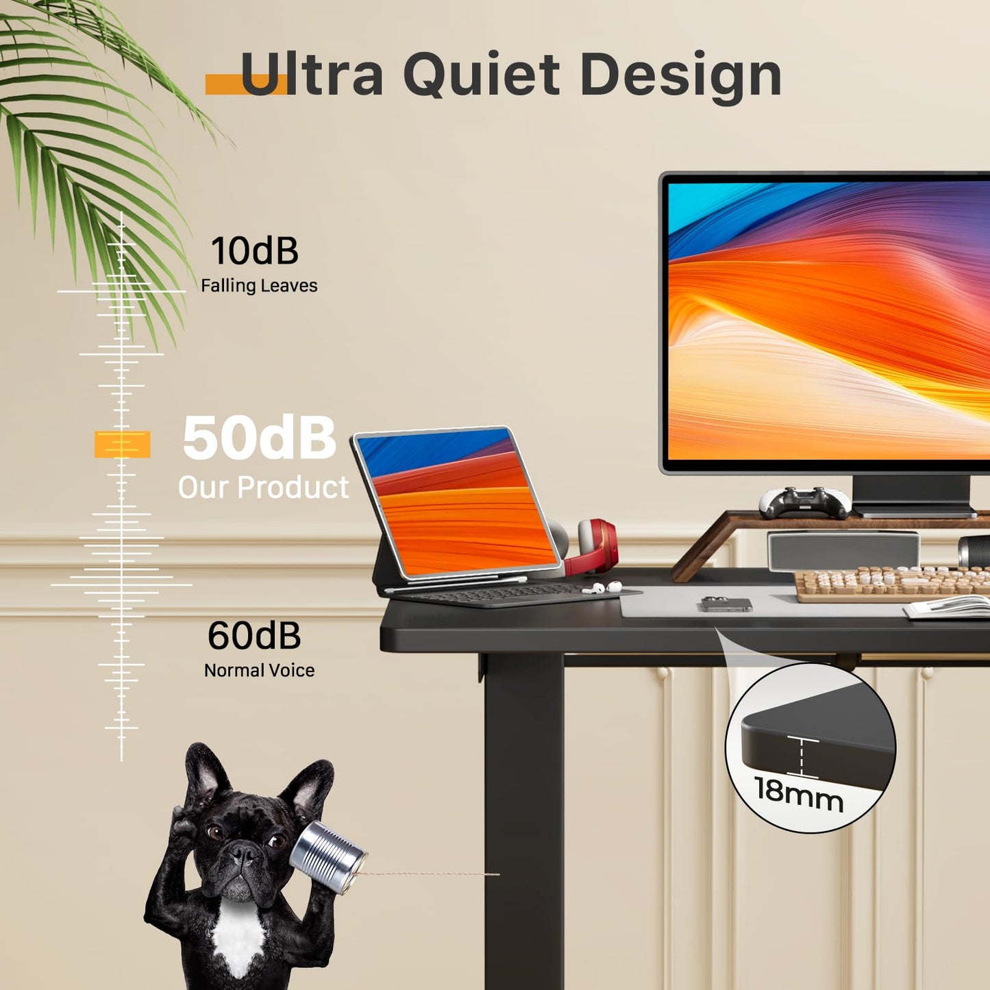 JOY worker Small Electric Standing Desk, 31.5" x 20" Whole Piece Height Adjustable Desk with Memory Controller, Black Sit to Stand Workstation for Home Office
