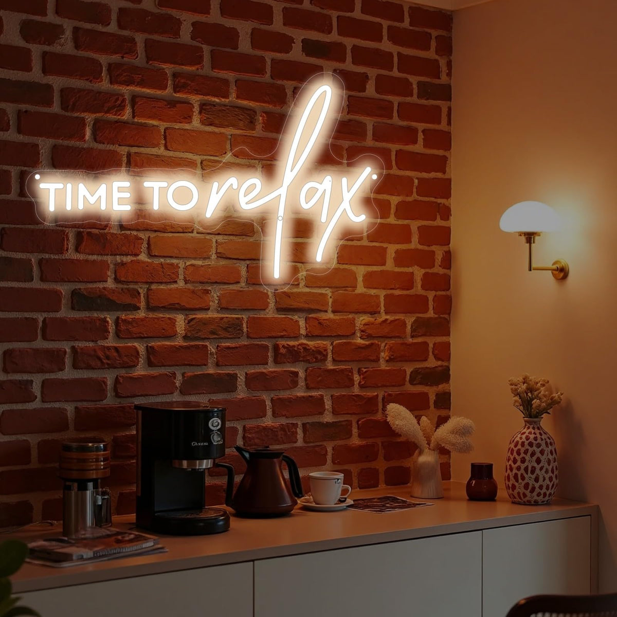Time To Relax Warm White Neon Sign, Wedding Event Wall Decor Party Beauty Salon Hair Welcome Quote Led Light Sign, Dorm Bedroom Wall Decor, Opening Gifts, Christmas Birthday Gifts, Spa Relaxing Wall Art-17.7"