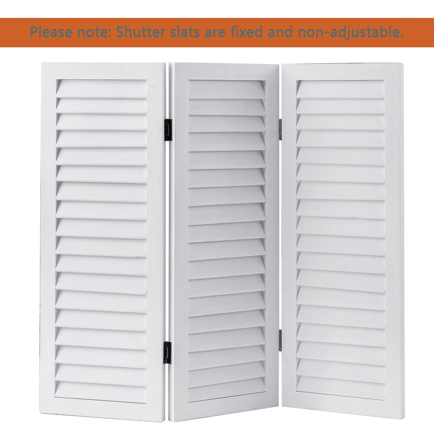 SOFE Wood Short Room Divider 3 Panel, 2.6 Ft Tall Shutters Folding Divider for Room Separation, White Room Partitions and Dividers Freestanding, Foldable Wall for Home Bedroom Office