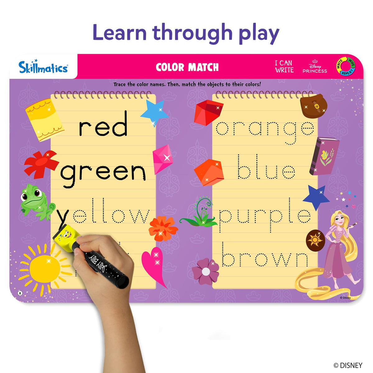 Skillmatics I Can Write Disney Princess - Reusable Preschool Learning Activities, Educational Toys & Games, Handwriting Aid, Back to School, Screen-Free Fun, Gift for Students, Kids, Toddlers Ages 3-6