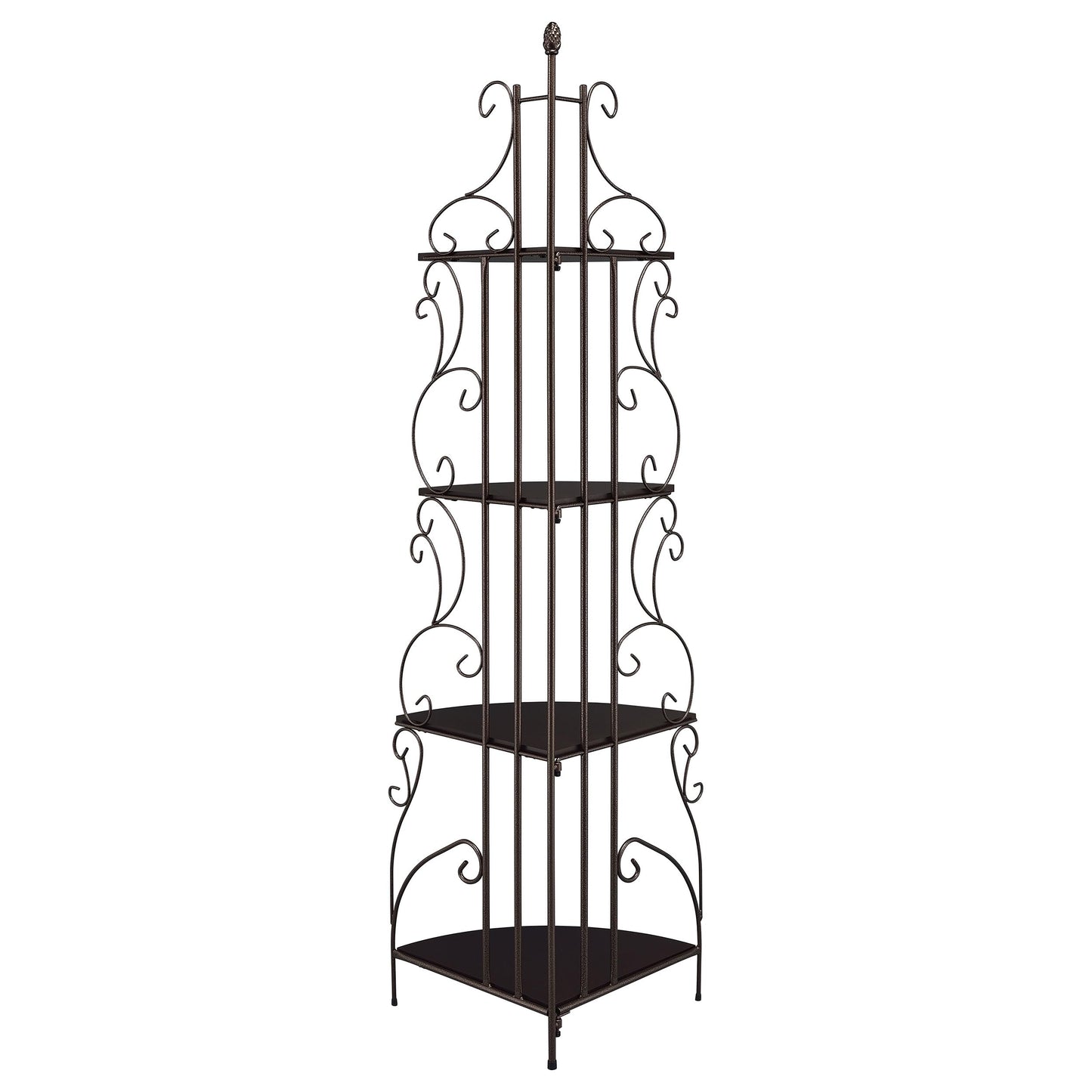 Coaster Home Furnishings - Poppy - Wood & Metal - 74-Inch 4-Tier Candner Bookshelf with Open Shelf and Subtle Silhouette - Traditional - Home Office - Copper & Cappuccino - 910038