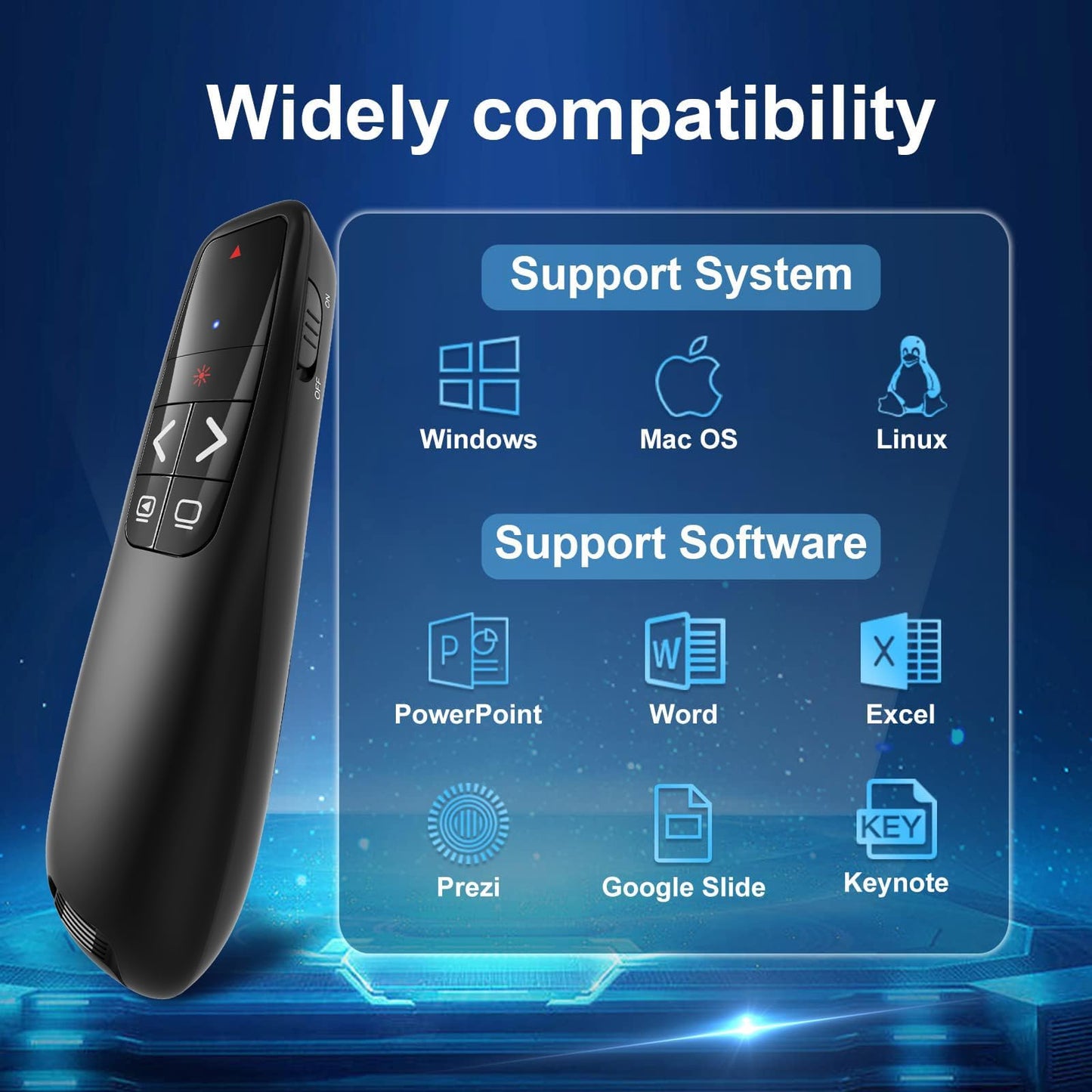 (4 Units) Wireless Presenter Remote, Clicker for Laptop PowerPoint Presentations Pointer, RF Computer Clicker for Presentations Remote, Slideshow/Smartboard/College/Classroom/PPT Clicker