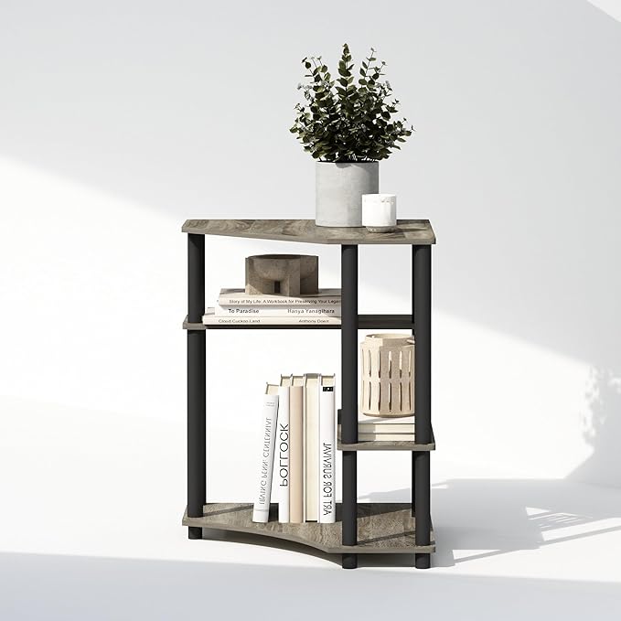 Furinno Turn-N-Tube Storage Shelves, 4-Tier Corner Shelf, Toolless Assembly