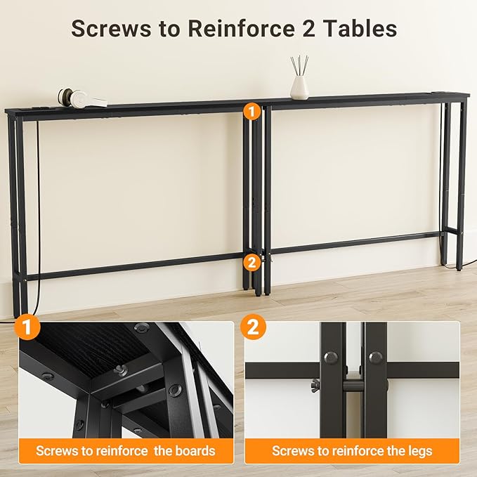 ELYKEN 47.2" Narrow Console Sofa Table