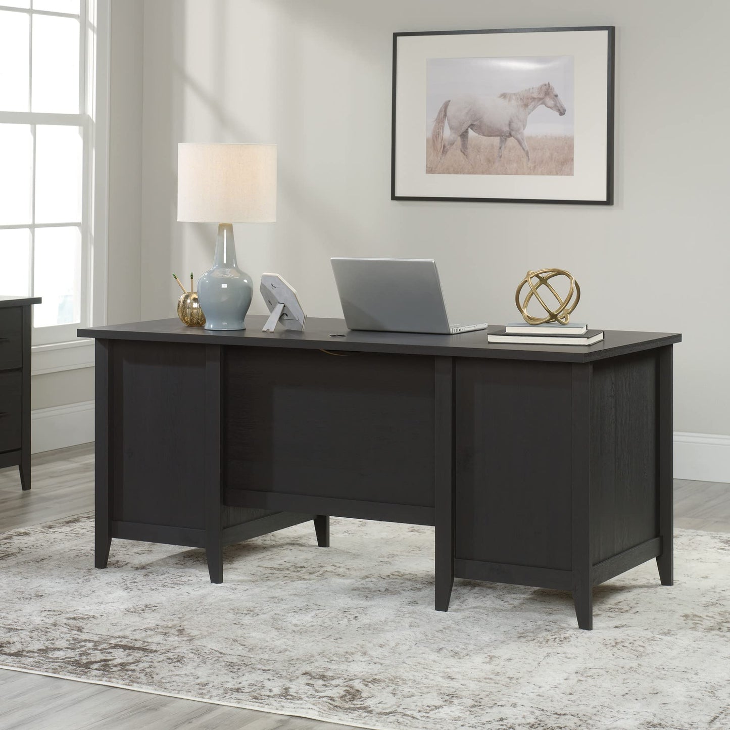 Sauder® Summit Station 66"W Executive Computer Desk, Raven Oak