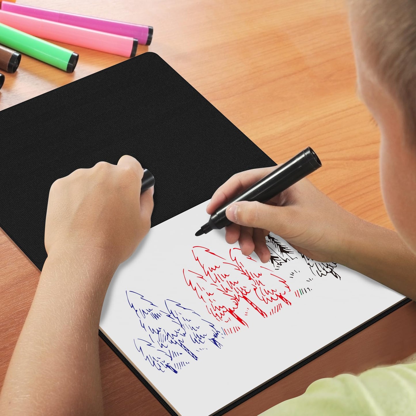 Portable Small White Board,Reusable Dry Erase Board with Stand,Desktop Whiteboard for Office Meeting Bussiness Home 9" x 6" with Marker, Wipe Cloth (Pink)