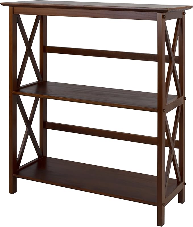 Montego 3-Shelf Bookcase-Walnut