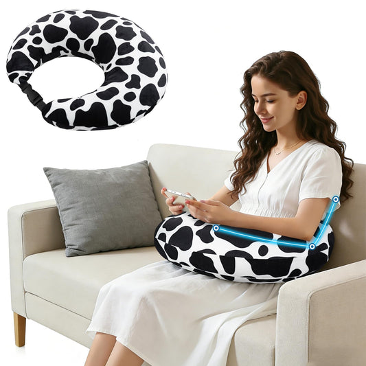 Crafting Pillow for Crocheting, Crochet Pillow for Lap Support, 12 Fun Print Styles, Ergonomic Arm Support, For Bed, Floor, Chair Comfort, Pain Relief and Fatigue for Gaming and Woking (Spots)