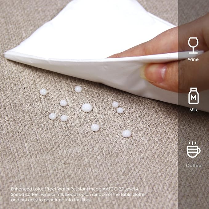 BALCONY & FALCON Square Tablecloth Washable Wrinkle Resistant and Water Proof