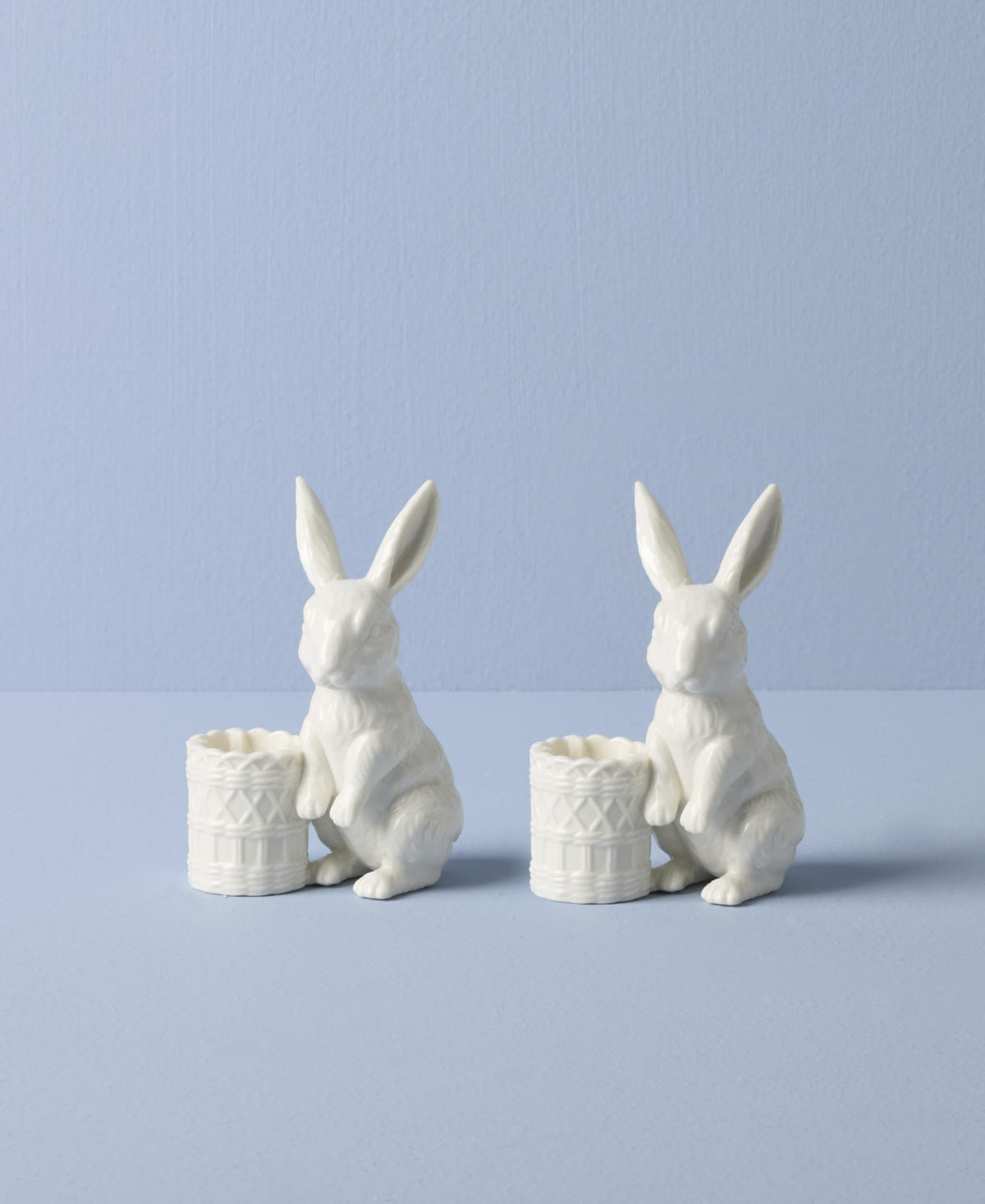 Lenox 897943 Wicker Creek Bunny Candle Holders, Set of 2, Easter Home Decor