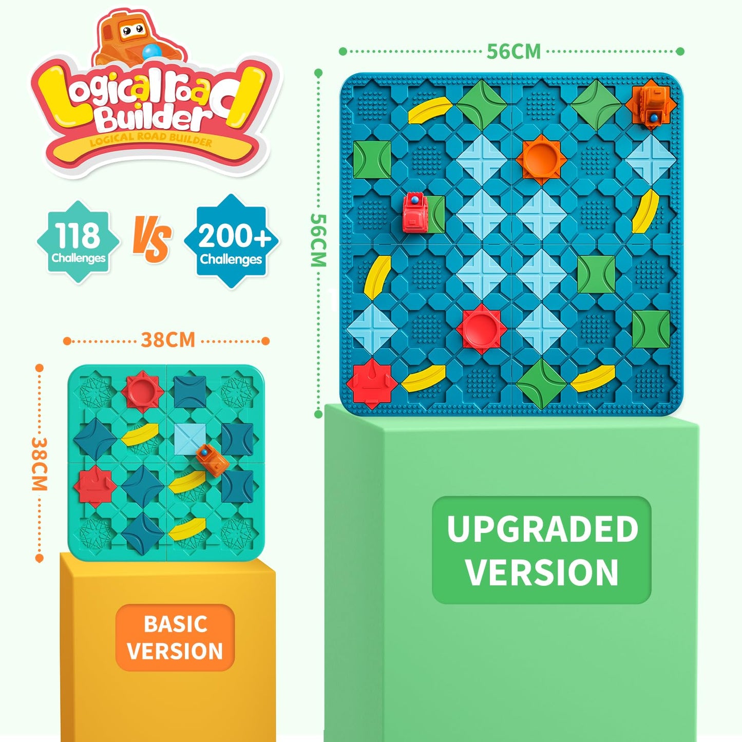 Kids Toys STEM Board Games - Large Size Logical Road Builder Educational Brain Teasers Puzzles Toys, Preschool Learning Montessori Big Board Maze Birthday Gifts Kids Boys Girls Age 4-8 Year Old