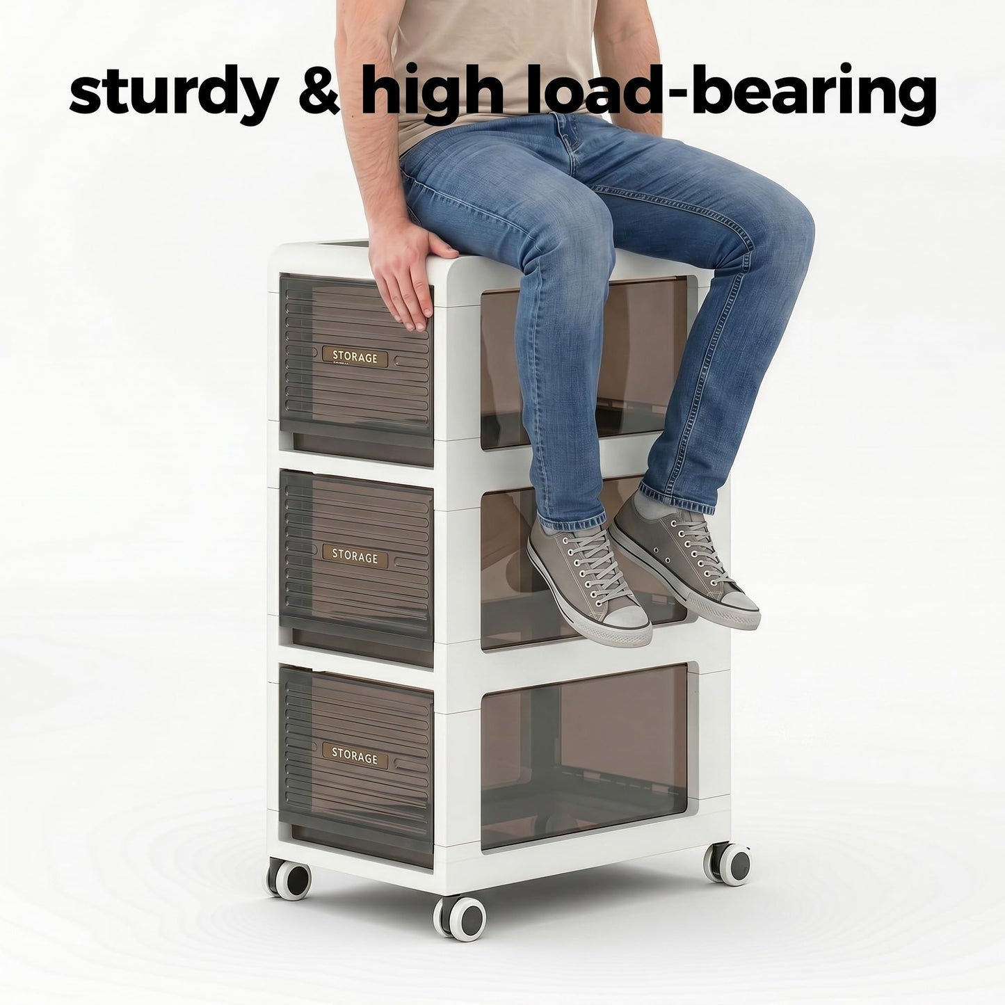 ZHYOCOGY Bathroom Storage with Drawers, 11.8" Wide Wide Slim Storage Cabinet with Wheels for Small Spaces, Narraw Cart for Kitchen Office Bedroom Dinning Room Under Desk, 29.7" Tall