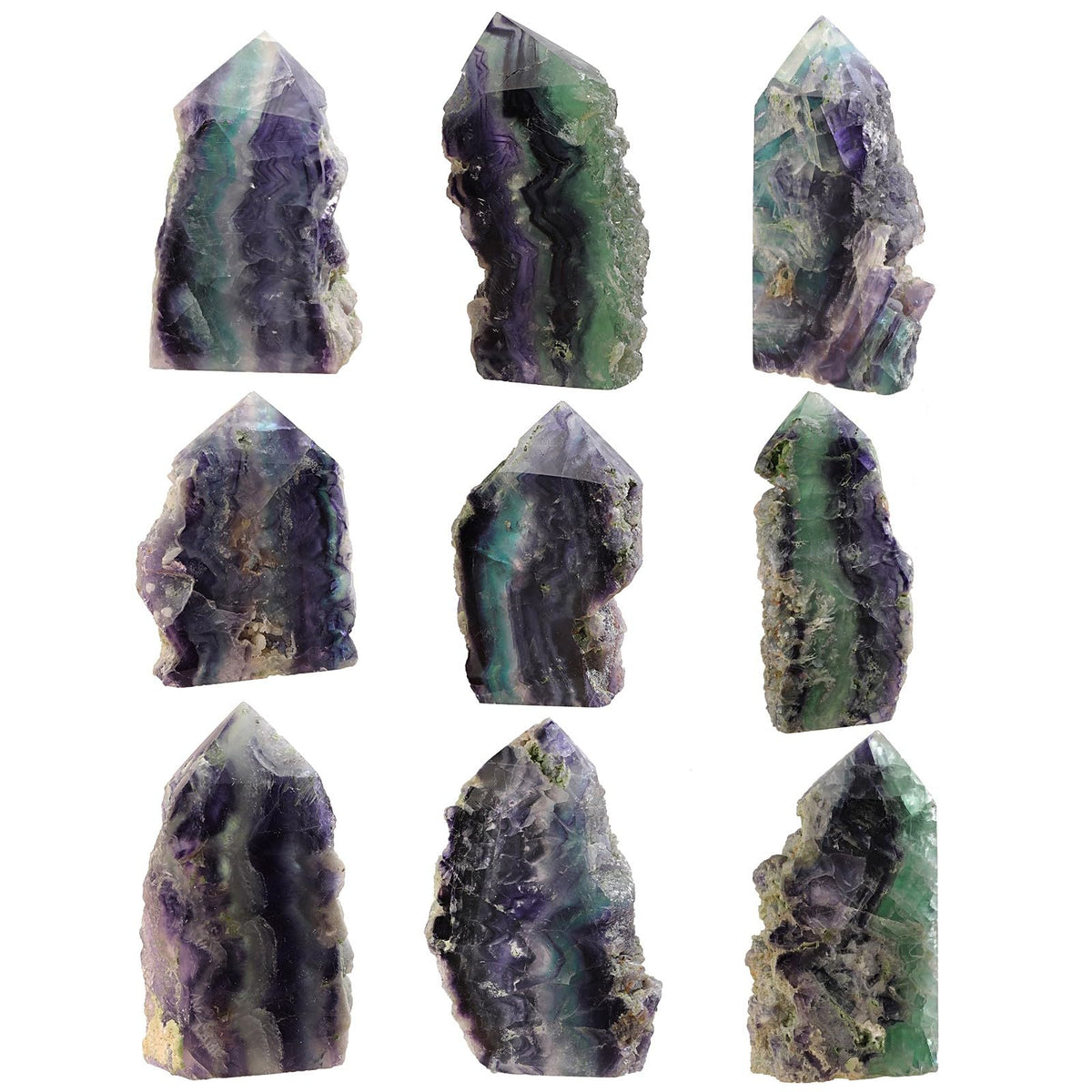 Sportmusies Natural Fluorite Crystal Mineral Specimen Decoration for Home Office, Irregular-Shaped Spiritual Stone Healing Meditation Yoga, 3.93-6.1 inches