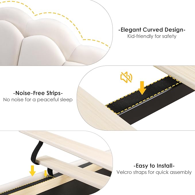 HIFIT Full Upholstered LED Bed Frame