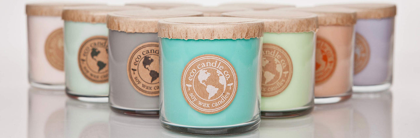 Eco Candle Co. Recycled Candle, Ocean Waves, 6 oz. - Scents of Marine Air, Citrus, & Musk - 100% Soy Wax, No Lead, Kraft Paper Label & Lid, Hand Poured, Phthalate Free,