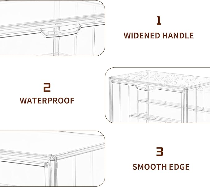 3 Pack Display Case for Collectibles 4 Layer Updated Adjustable Acrylic Display