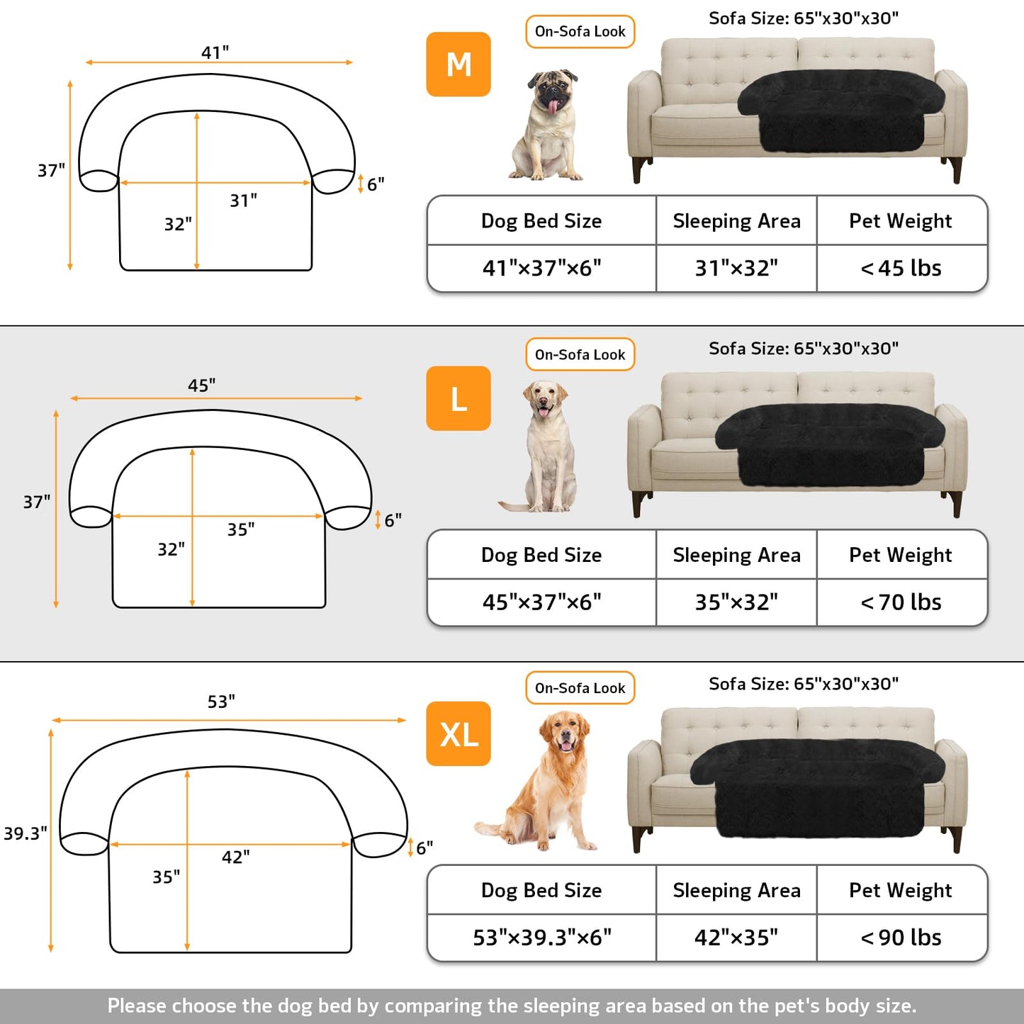 GGIB Calming Dog Bed Fluffy Plush Dog Mat for Furniture Protector with Removable Washable Cover for Large Medium Small Dogs and Cats (Large, Black)