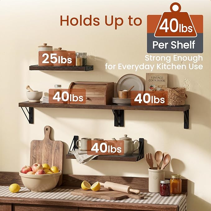 BAYKA Wall Shelves for Bathroom Decor, Floating Wall Shelves for Living Room