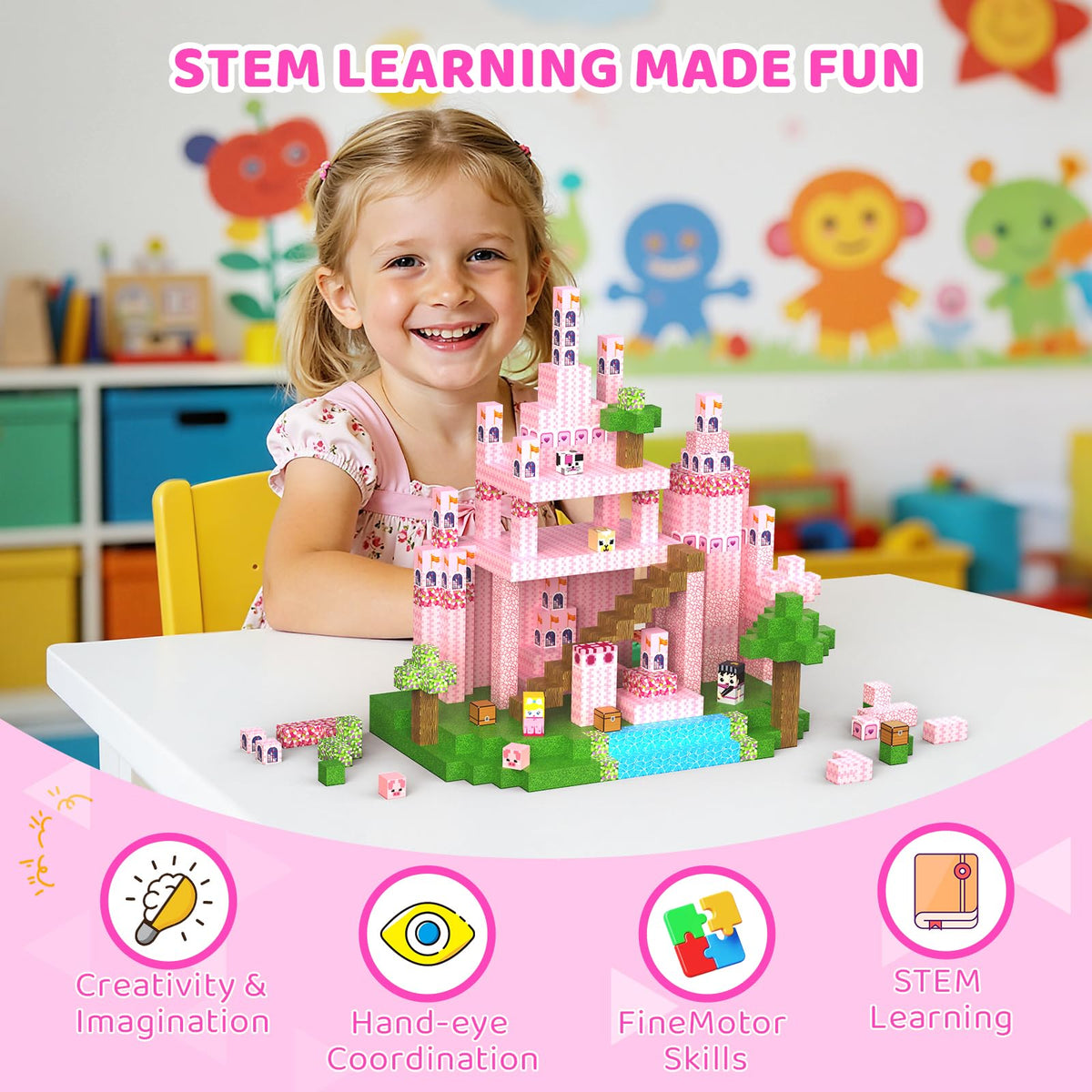 Uneviesyka Magnetic Blocks,100 PCS Magnetic Building Blocks Set STEM Montessori Sensory Educational Construction Cubes Toys,Christmas Birthday Easter Gifts for Kids Boys Girls Toddlers Age 3-10