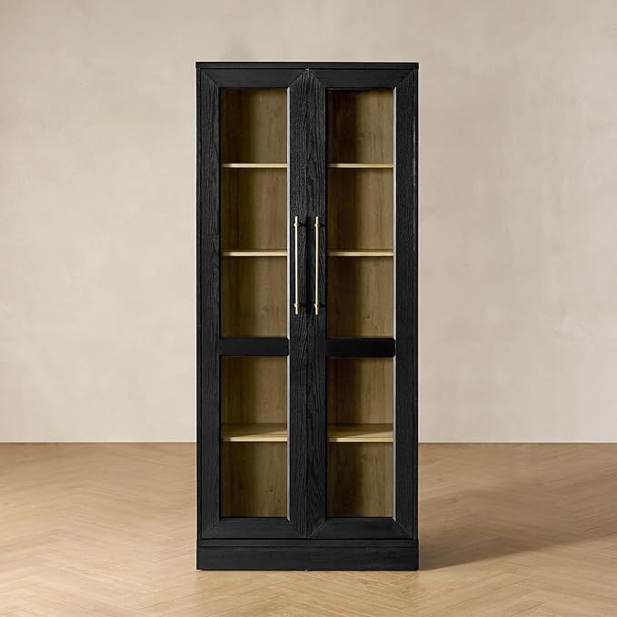mopio Blake Tall Display Cabinet, Kitchen Buffet Pantry Cupboard, Trophy