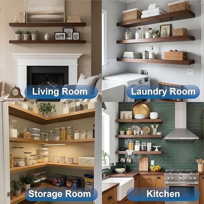 LEOPO 12-Pack 6 inch Floating Shelf Brackets, Hidden Shelf Bracket