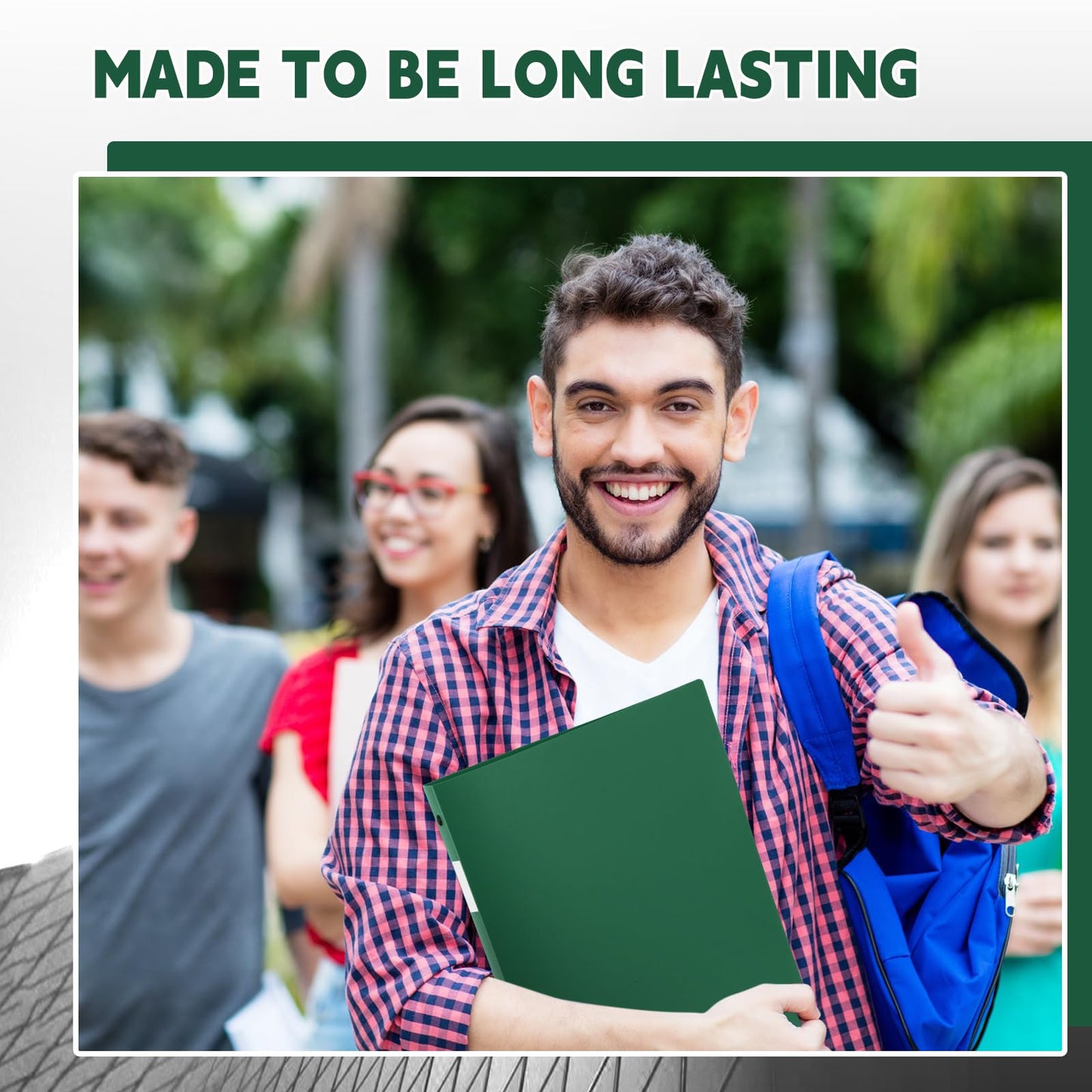 Henoyso 26 Pack 0.5 Inch Plastic 3 Ring Binder Round Ring, Bulk 1/2 Inch Flexible Binders Hold 140 Sheets Letter Size with Pocket, Document Organizer for Back to School Classroom Office (Dark Green)