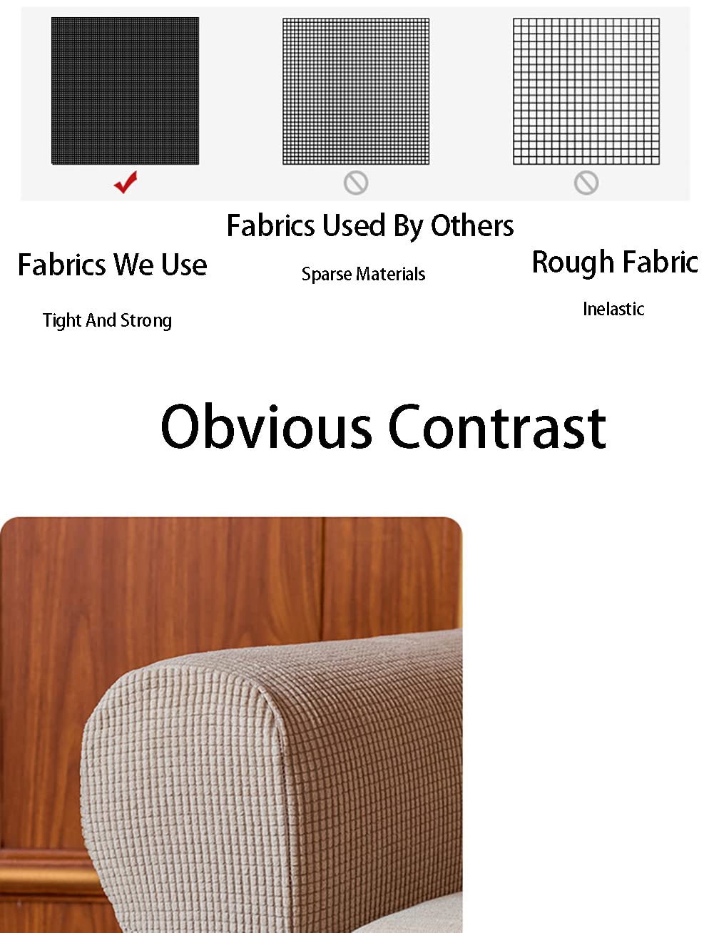 LINGXIYA Soft Stretch Plush Armrest Cover, Armrest Covers for Chairs/Sofas, Couch Arm Cover, Furniture Protector Armchair Slipcover for Recliner, Set of 2