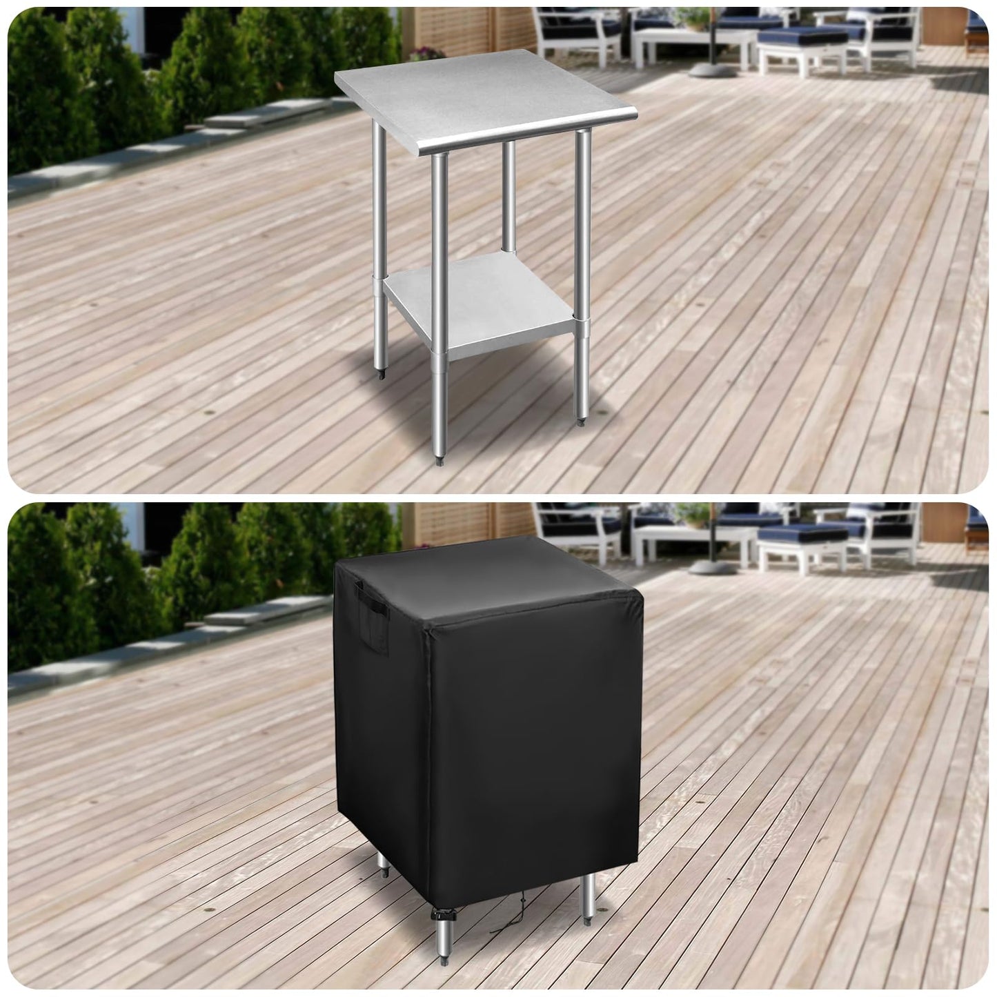 Jungda Outdoor Prep Table Cover, 31 inch Waterproof Patio Serve Prep Storage Cart Cover, Outdoor Rectangle Furniture Cover - 31 X 21 X 30 Inch