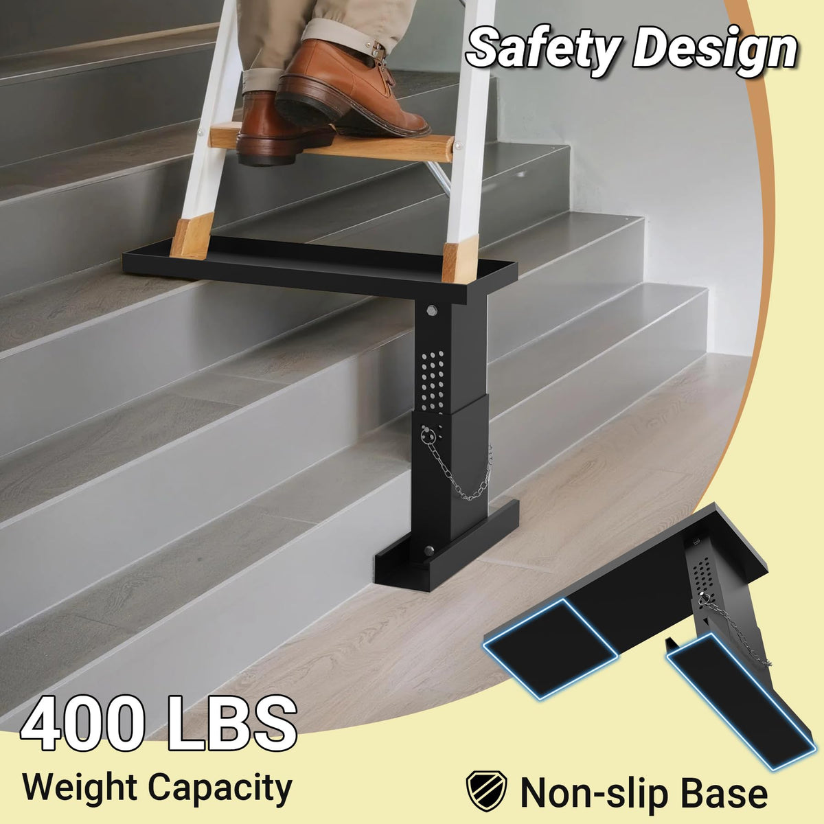 Toriexon Ladder Extender Pro, Ladder Stabilizer High Strength, Ladder Leveler 13.4”-19” Adjustable Height Range for Single and Extension Ladders