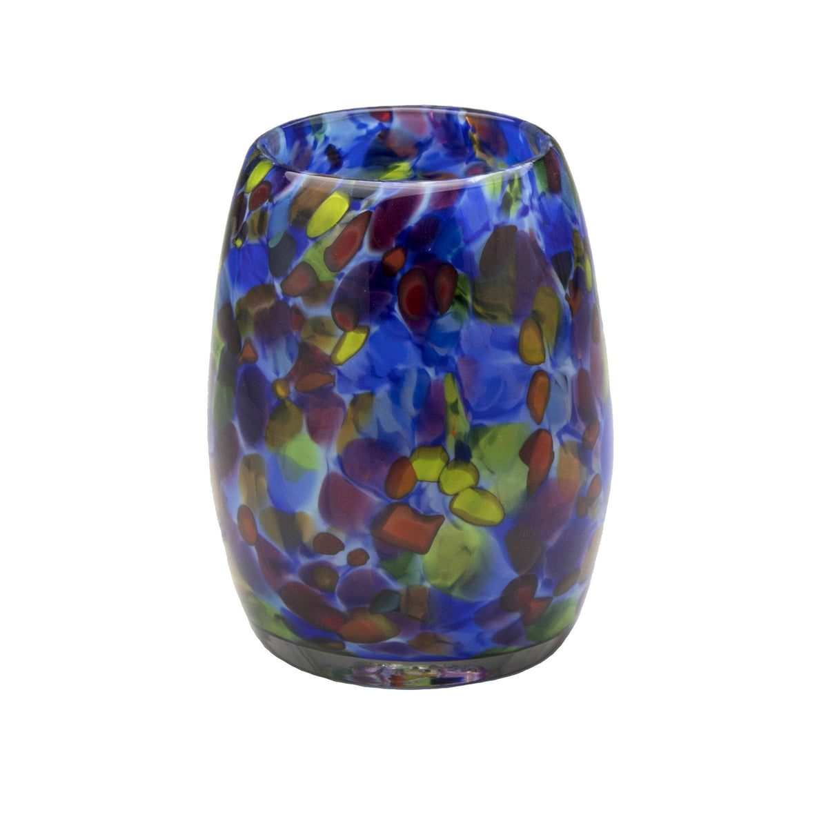Totally Blown Glassworks Votive Candle Holder, Tea-Light, Handmade Blown Glass, Accent Vase, Centerpiece, Home Decor, Artist Dehanna Jones, Seattle, WA. (Blue MM Starry Night)
