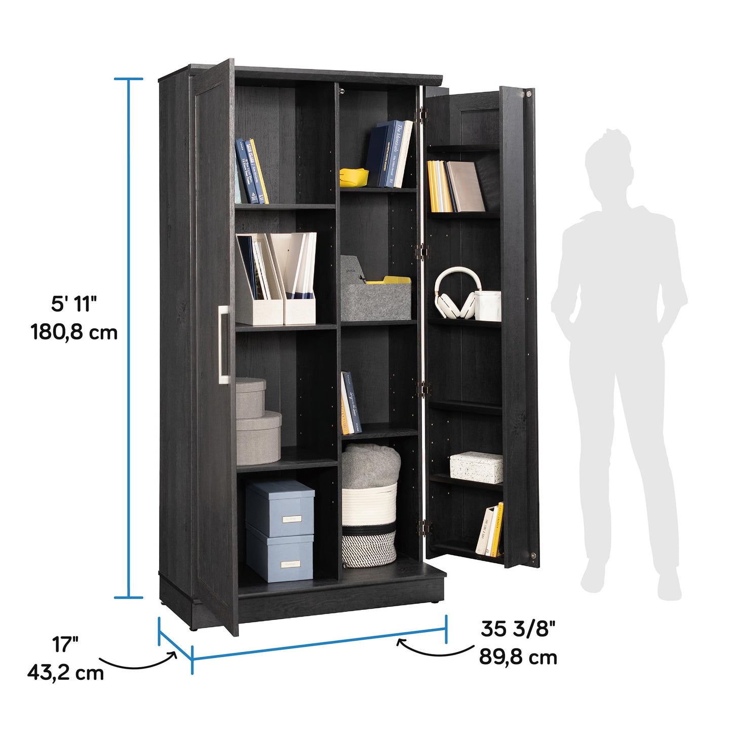 Sauder HomePlus Storage Cabinet, Raven Oak Finish