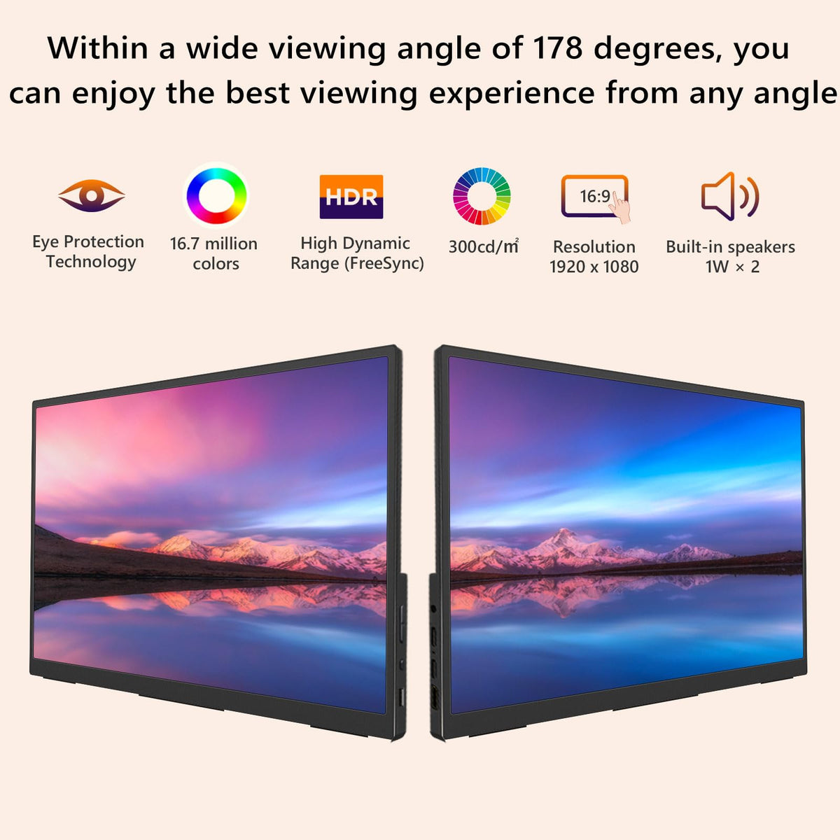 15.6" Portable Monitor Touchscreen,1080P FHD Laptop Screen Extender, 300 Nits Brightness IPS Display,Travel Monitor with Kickstand & Speaker, HDMI USB-C External Monitors for Laptop Computer Switch