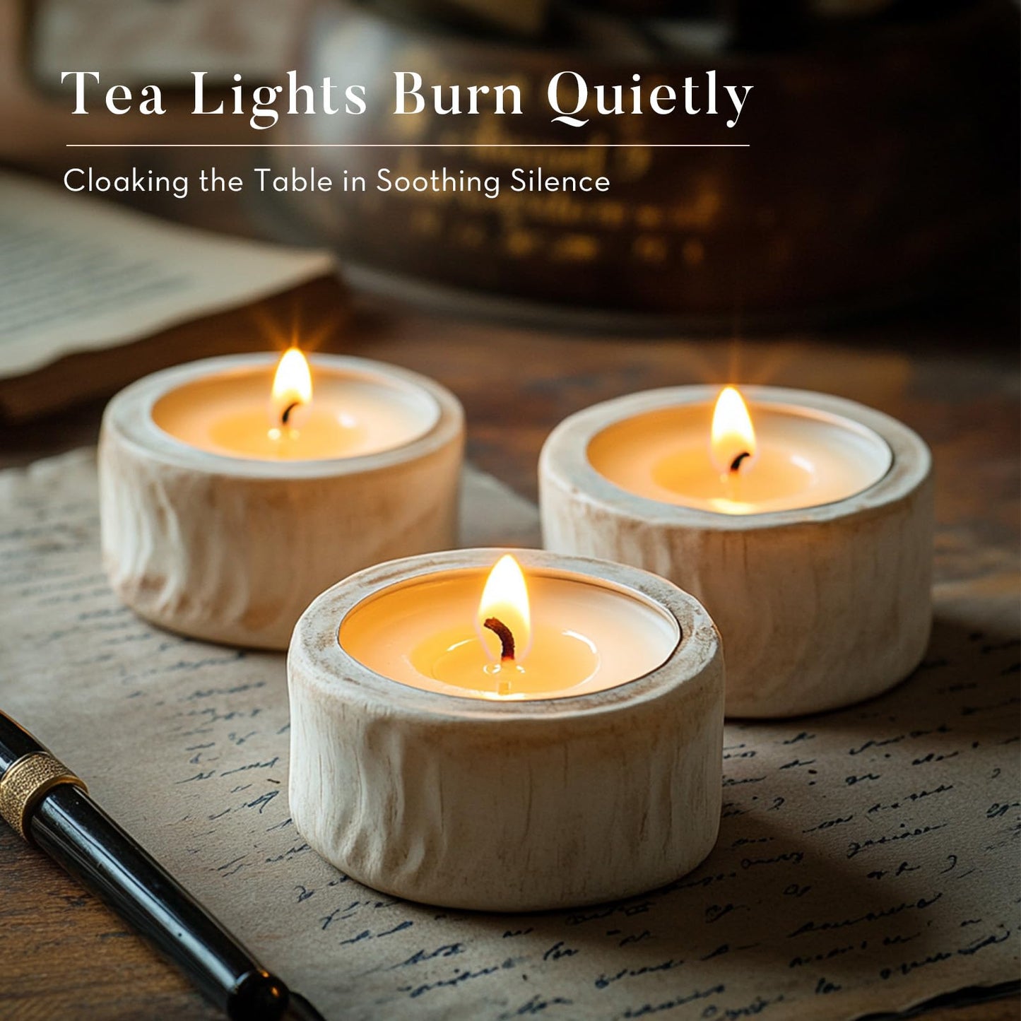 Ashlux Unscented Palm Tea Lights Candles 300 Pack Bulk, 6 Hours Long Burning White Tea Lights,Non-Paraffin, Smokeless, Mini Tealight Candles for Wedding, Christmas Lights, Party, Power Outages