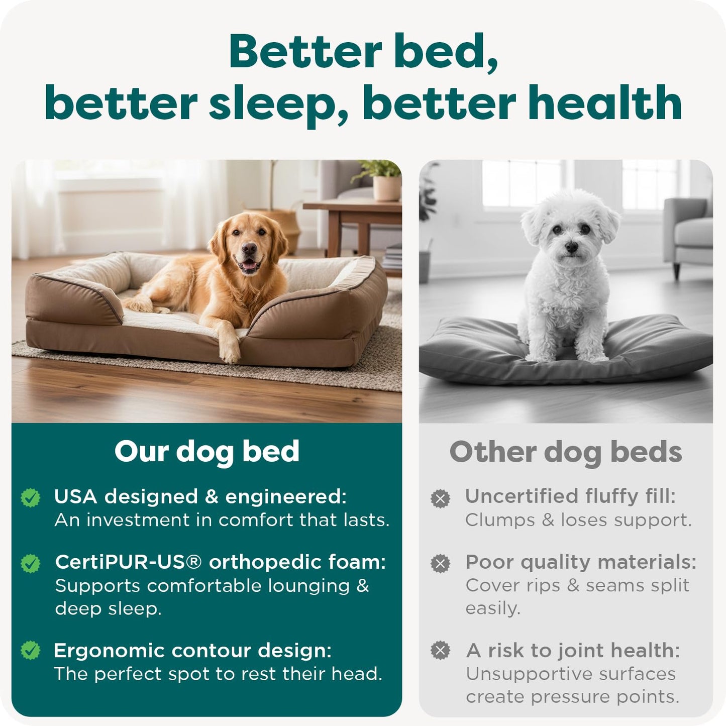 Furhaven Orthopedic Dog Bed for Large Dogs w/ Removable Bolsters & Washable Cover, For Dogs Up to 95 lbs - Plush & Velvet Waves Perfect Comfort Sofa - Brownstone, Jumbo/XL