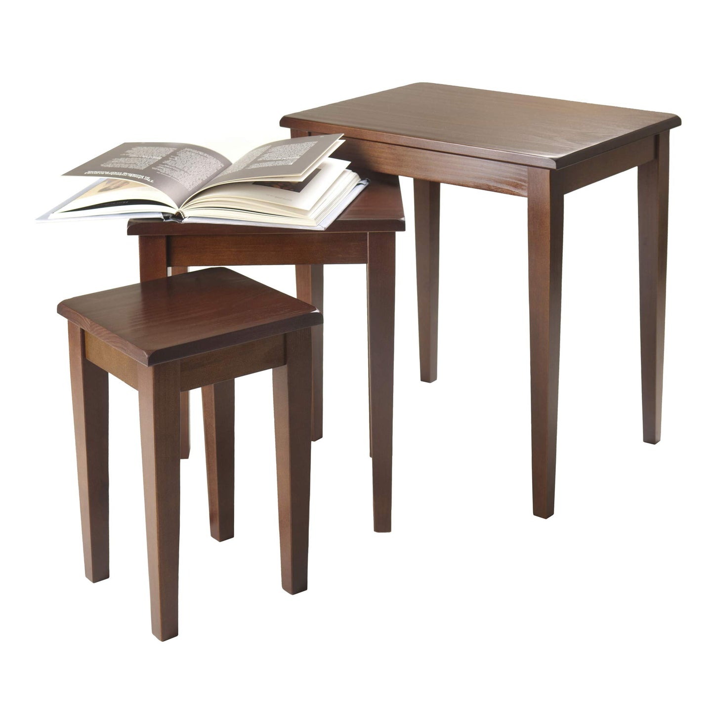 Winsome Regalia Nesting Accent Tables, for Living Room, Walnut, Set of 3